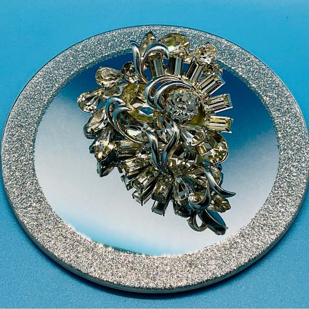 1960’s Vintage Weiss Silver and Crystal Brooch